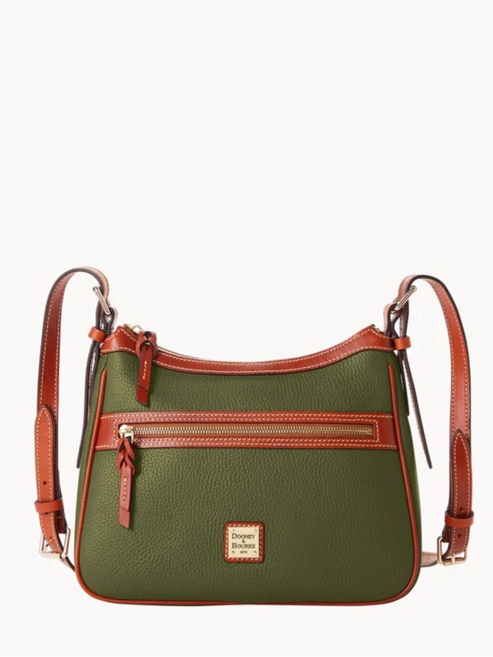 NWOT Dooney & Bourke Pebble Grain Leather Presley Crossbody Olive Crossbody
